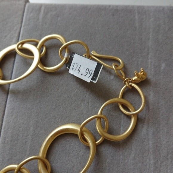 Banana republic double layer green & gold bold statement necklace - Picture 5 of 13